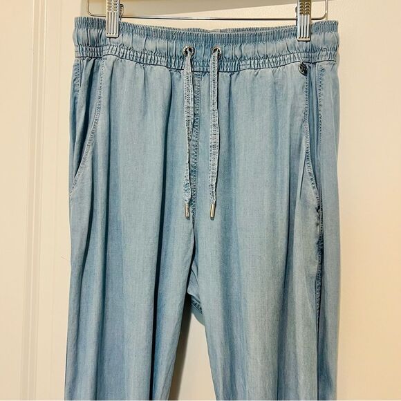 Lorna Jane Black Label Chambray Jogger Pants Size XS in Light Blue 100% Tencel - Picture 4 of 16